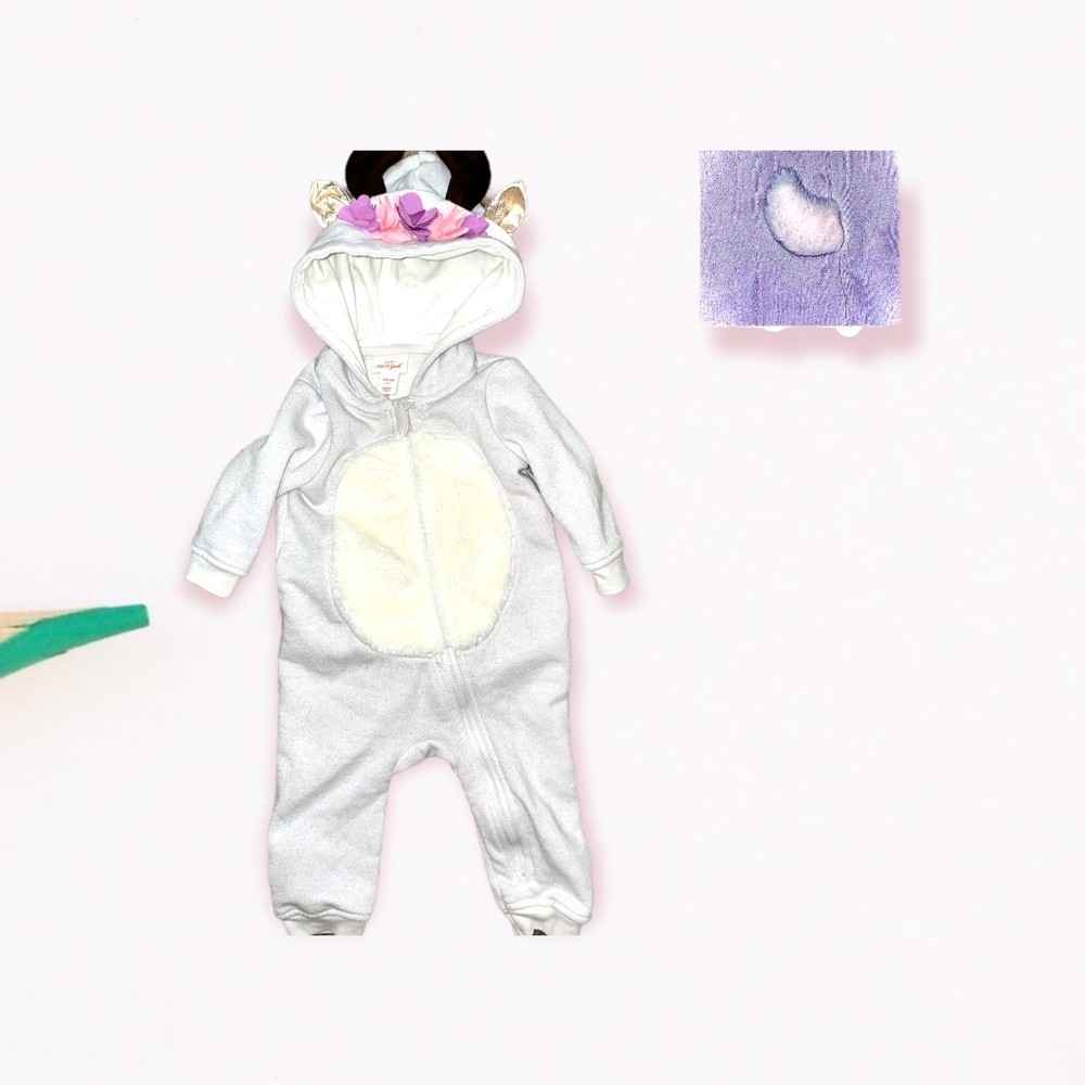 Soles Purple glitter cat and Jack reindeer pjs.